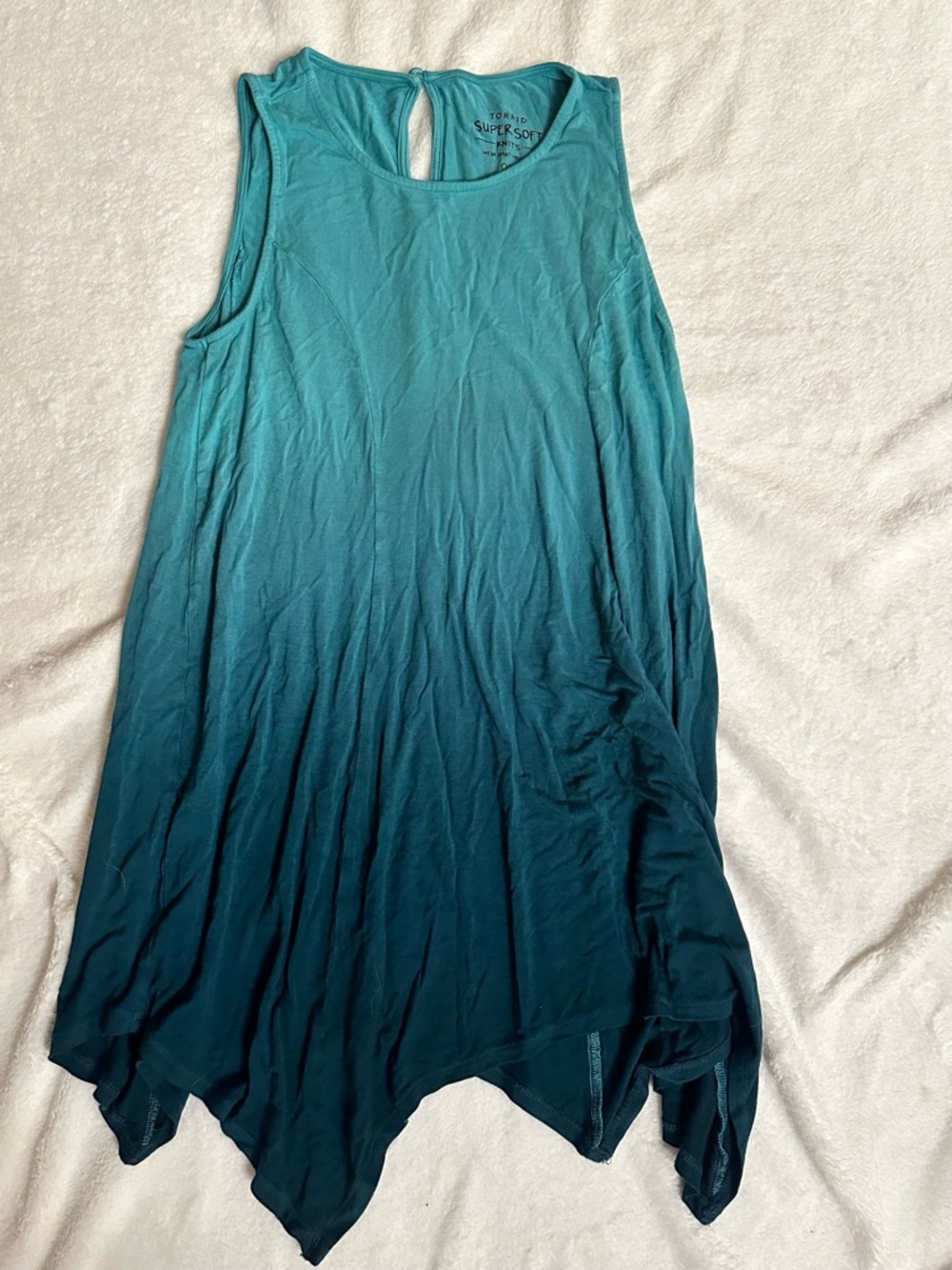 Torrid Ombre Teal Knit Tank Top Plus Size 00